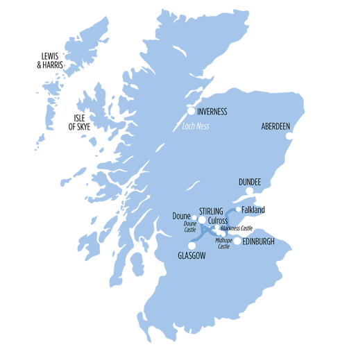 Outlander Castles & The Scottish Countryside route map