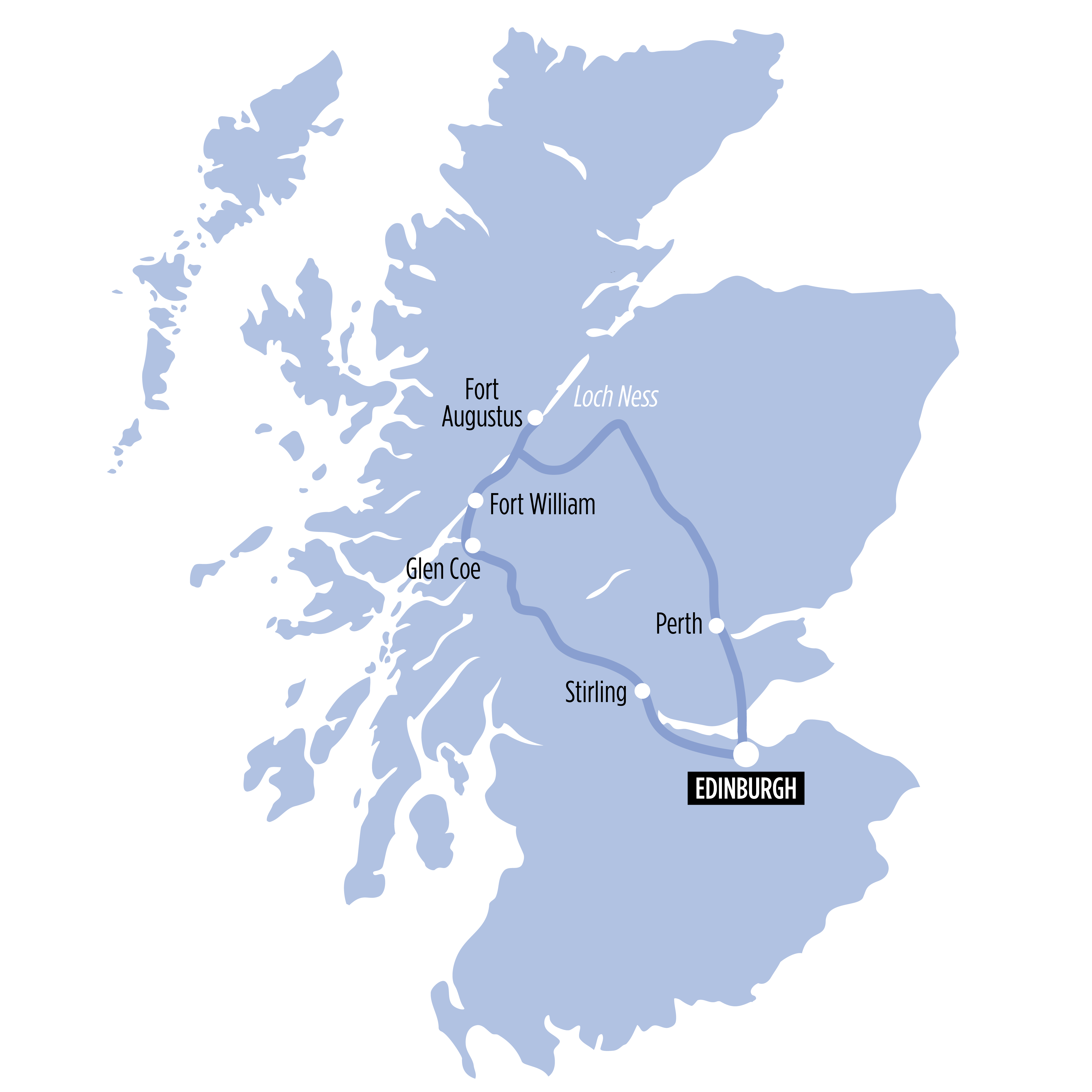 Loch Ness Explorer map of route