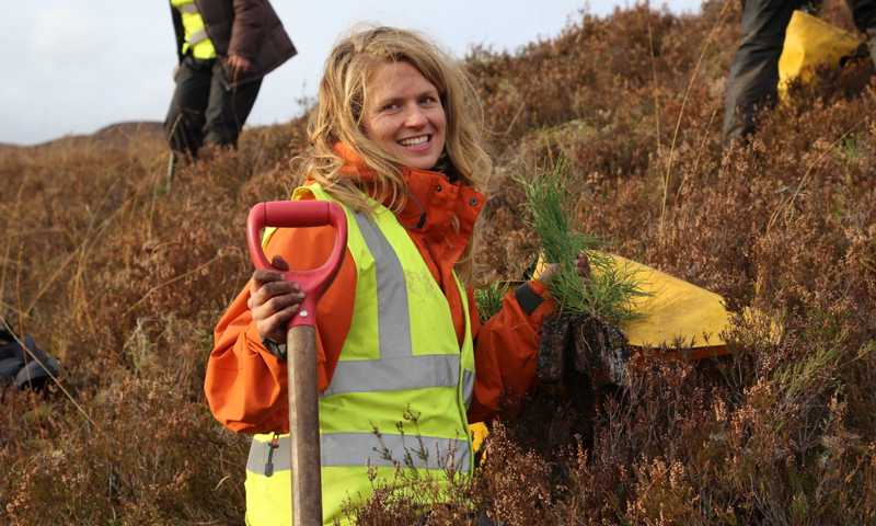 Volunteer With Scots Pine Seedlings © Trees For Life