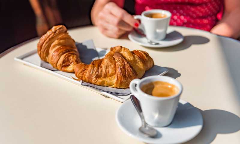 Large Croissants And Coffee A Typical Parisian Breakfast 1014186164