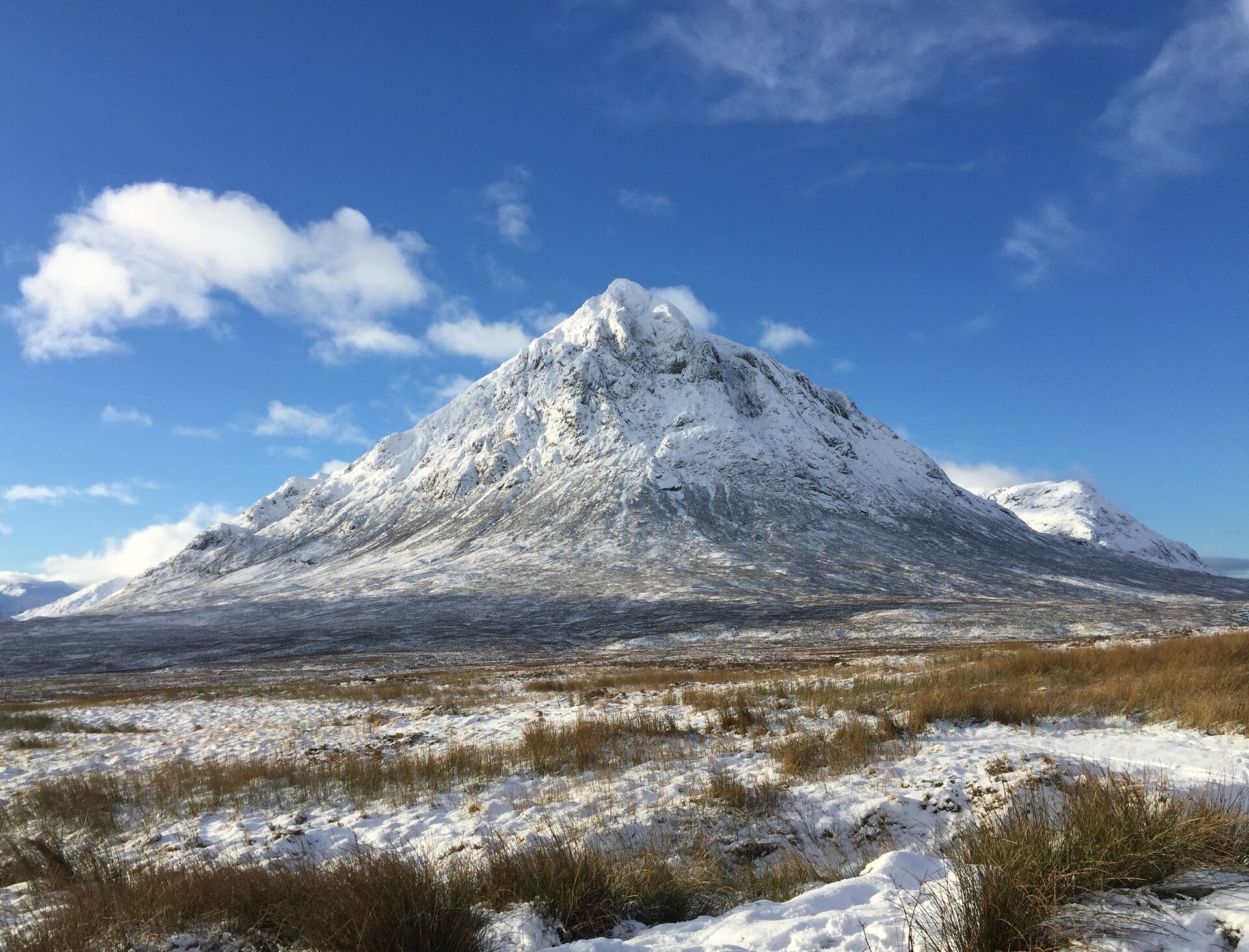 Great Glen covered in snow, showcasing a winter landscape in Scotland