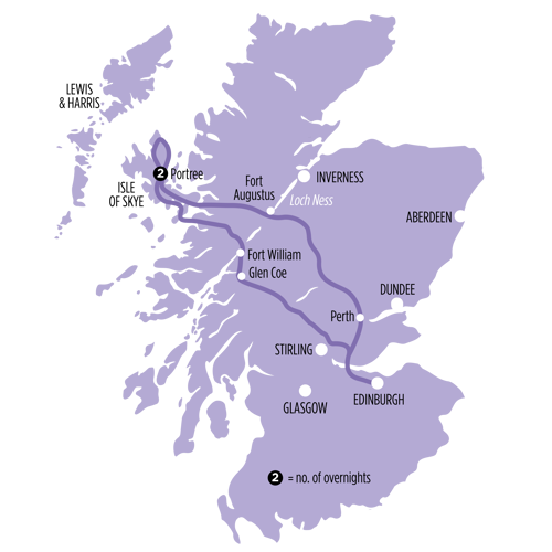 Winter Highlands & The Isle of Skye route map