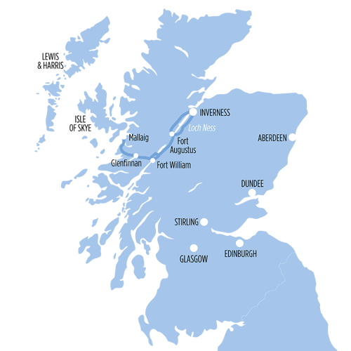 Harry Potter Train & The Scenic Highlands (7.30am Departure) route map