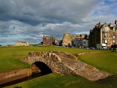 St Andrews Golf Course with iconic old stone bridge