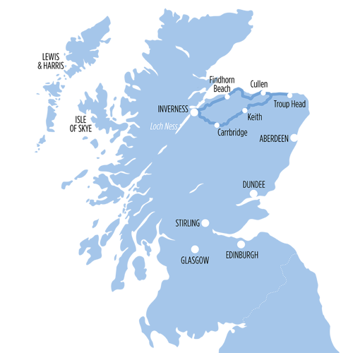Moray Coast, Wildlife & Speyside Whisky Explorer route map