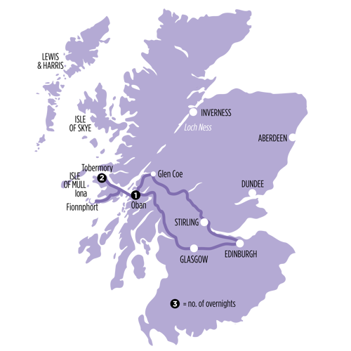 Mull, Iona & Staffa Puffin Experience route map
