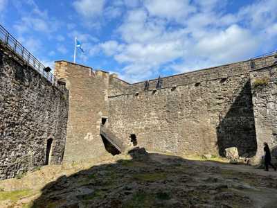 Inner stone murals of the courtyard at Blackness Castle