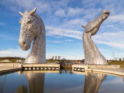 The Kelpies: a large monument of two horse heads made of steel