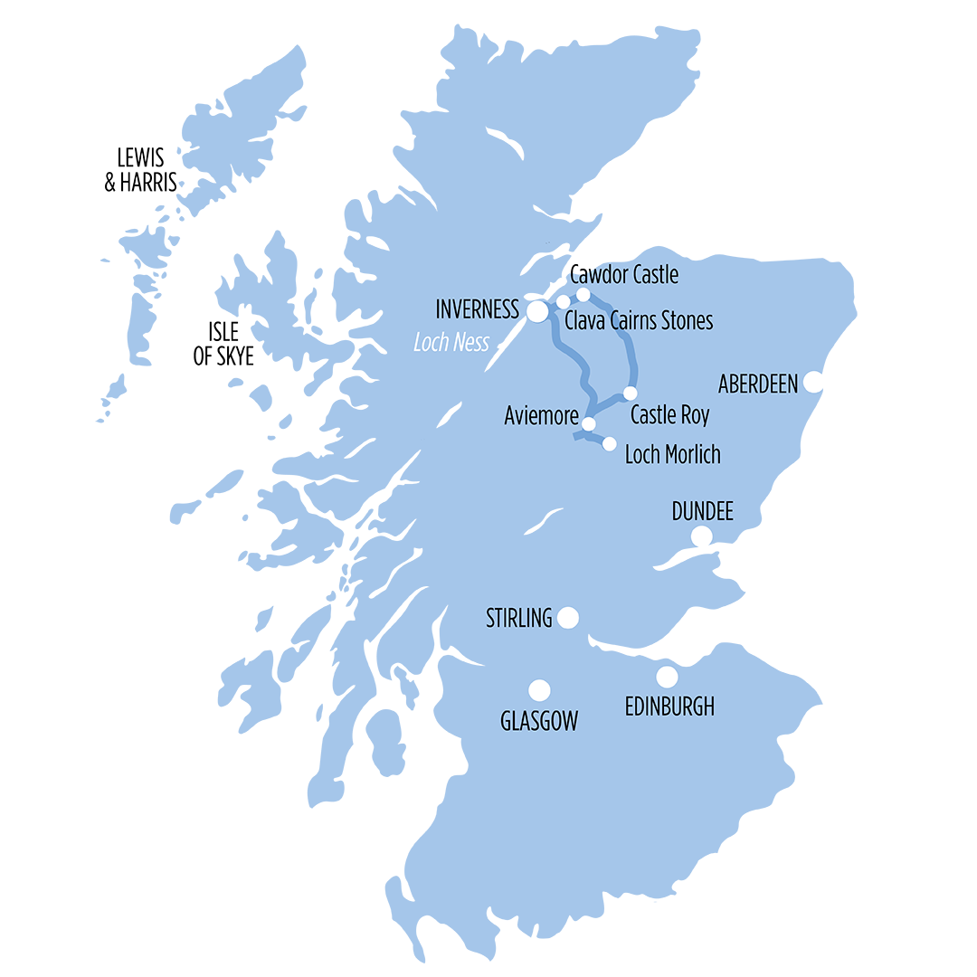 Cawdor Castle & Cairngorms National Park map of route